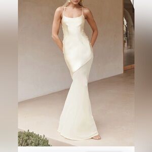 Runaway The Label Samani Maxi Dress - Lemon (Ivory) NWT Size S